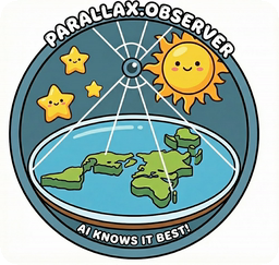 parallax.observer, a cartoon globe with a smiling sun and the words AI knows it best